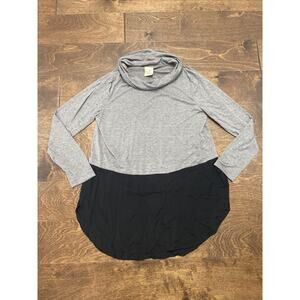 Artistic Works By Lu Gray Black Lightweight Cowl Neck Tunic Size Medium